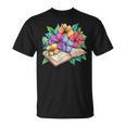 Open Book With Colorful Hibiscus Flowers Bloom T-Shirt Open Book With Colorful Hibiscus Flowers Bloom T-Shirt