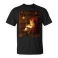 Orange Cat Book Lovers Cozy Bookish Librarian T-Shirt