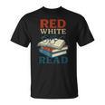 Patriotic Red & Read 4th Of July Book Lover Librarian T-Shirt