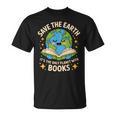 Planet With Books Reader Reading Environmentalist Earth Day T-Shirt