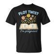 Plot Twist I'm Pregnant Literary Pregnancy Announcement Book T-Shirt