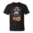 Racoon Reading Book Graphic Racoon With Book Floral T-Shirt Racoon Reading Book Graphic Racoon With Book Floral T-Shirt