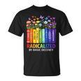 Radicalized By Basic Decency Books Rainbow LGBT Floral Women T-Shirt