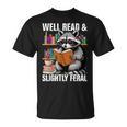 Well Read & Slightly Feral Raccoon Book Lover Graphic T-Shirt