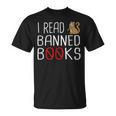 I Read Banned Books Cat Reading A Books Men Women T-Shirt I Read Banned Books Cat Reading A Books Men Women T-Shirt