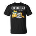 Read Books With Me Cat Lover Book Lover Librarian Reading T-Shirt