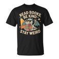Read Books Be Kind Stay Weird Book Dragon Skeleton Reading T-Shirt Read Books Be Kind Stay Weird Book Dragon Skeleton Reading T-Shirt