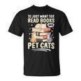 Read Books And Pet Cats Cat Lover Women Girls Kids T-Shirt