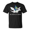 We Read At Dawn Bookish Frog Wizard Reading T-Shirt We Read At Dawn Bookish Frog Wizard Reading T-Shirt