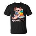 Readalotl a Kawaii Axolotl Reading a Book As Readsalotl T-Shirt Readalotl a Kawaii Axolotl Reading a Book As Readsalotl T-Shirt