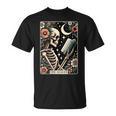 The Reader Tarot Card Skeleton Reading Book Bookworm Bookish T-Shirt