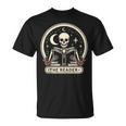 The Reader Tarot Skeleton Gothic Bookish Book Reading Lover T-Shirt