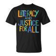 Reading Book Club Literacy And Justice For All Librarian T-Shirt