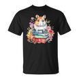 Reading Books Booklover Hamster And Watercolor Books T-Shirt