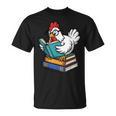 Reading Chicken Bookworm Cute Chicken With Glasses Books T-Shirt