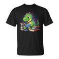 Reading Dinosaur Book Lover Cute Dino Reading T-Shirt