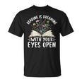 Reading Is Dreaming With Your Eyes Open Floral Book Reading T-Shirt Reading Is Dreaming With Your Eyes Open Floral Book Reading T-Shirt