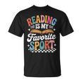 Reading Is My Favorite Sport Book Lover Quote Groovy T-Shirt