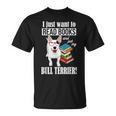Reading Kids Cartoon Read Books Pet Bull Terrier Lover T-Shirt