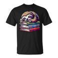 Reading Muffler Sloth On Stack Of Books T-Shirt Reading Muffler Sloth On Stack Of Books T-Shirt