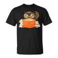 Reading Owl Art Men Women Kids Bookworm Book Lovers T-Shirt