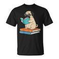 Reading Pug Bookworm Cute Pug With Glasses Books T-Shirt