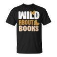 Reading Teacher Book Reader Student Leopard Wild About Books For Men Women T-Shirt