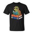 Reading Turtle Bookworm Cute Turtle With Glasses Books T-Shirt