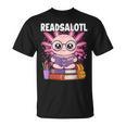 Readsalotl Axolotl Reading Book Bookworm T-Shirt