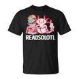Readsolotl Axolotl Reading Fish Books Lizard T-Shirt