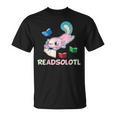 Readsolotl Axolotls Funny Kids Reading Fish Books Lizard T-Shirt Readsolotl Axolotls Funny Kids Reading Fish Books Lizard T-Shirt