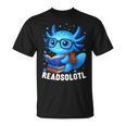 Readsolotl Blue Kawaii Axolotl Book Lover Reading T-Shirt Readsolotl Blue Kawaii Axolotl Book Lover Reading T-Shirt
