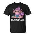 Readsolotl Cute Pink Kawaii Axolotl Reading Book Lover T-Shirt Readsolotl Cute Pink Kawaii Axolotl Reading Book Lover T-Shirt