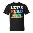 Retro Reading Teacher Book Lover Let's Read T-Shirt