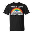 Retros Vintage Rainbow Take a Look It's In a Book Reading T-Shirt Retros Vintage Rainbow Take a Look It's In a Book Reading T-Shirt