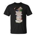 Robin Owl Bird Birds With Books Birdlover Animal T-Shirt Robin Owl Bird Birds With Books Birdlover Animal T-Shirt