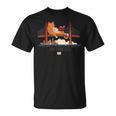 San Francisco Big Cat Reading Book Golden Gate Bridge T-Shirt
