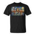 San Francisco Cat Golden Gate Bridge Starry Night Book Lover T-Shirt
