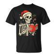 Skeleton Reading Book Christmas Teacher Librarian Book Lover T-Shirt Skeleton Reading Book Christmas Teacher Librarian Book Lover T-Shirt