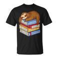 Sloth Napping On Book Stack T-Shirt