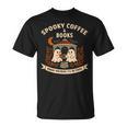 Spooky Coffee & Books Ghost Autumn Reading T-Shirt