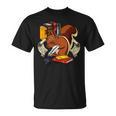 Squirrel Reading Book Cute Forest Animal T-Shirt