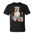 Staffordshire Bull Terrier Books Flowers Book Reading T-Shirt