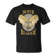 Super Reader Owl Bookmarks Reading Librarian Nocturnal Book T-Shirt