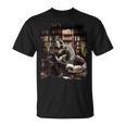 T-Rex Dinosaur Reading Books In Book Library Bookstore T-Shirt T-Rex Dinosaur Reading Books In Book Library Bookstore T-Shirt