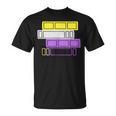 Threadless Grey Sky Chai Nonbinary Pride Book Stack Graphic T-Shirt