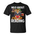 Tiger Reading Book Wearing Glasses Library Animal T-Shirt
