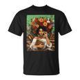 History Month Black Afro Girl Women Book Lovers Floral T-Shirt