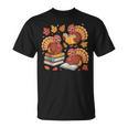 Turkey Reading Books Fall Thanksgiving Teacher Librarian T-Shirt Turkey Reading Books Fall Thanksgiving Teacher Librarian T-Shirt