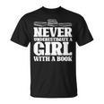 Never Underestimate a Girl With a Book Aesthetic Graphic T-Shirt Never Underestimate a Girl With a Book Aesthetic Graphic T-Shirt
